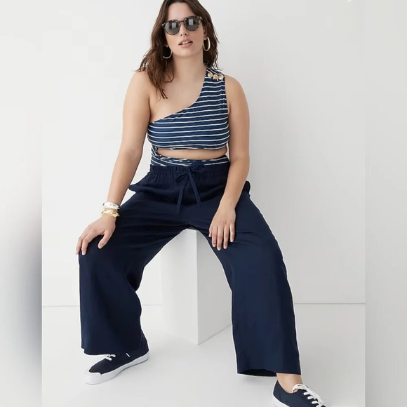 J. Crew Cutout One-piece Swimsuit in Navy Stripe - Picture 4 of 7